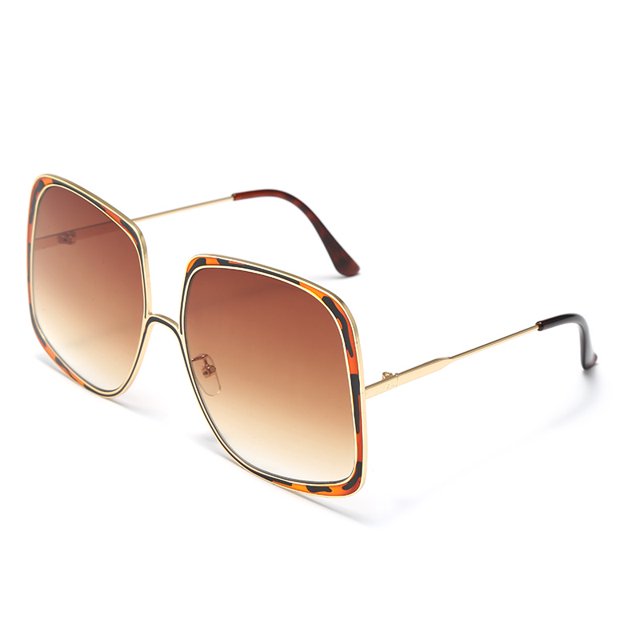 Gafas de sol con montura cuadrada, gafas de sol de metal retro para mujer, gafas de protección UV para conducir ShuxiuWang 9024715082725