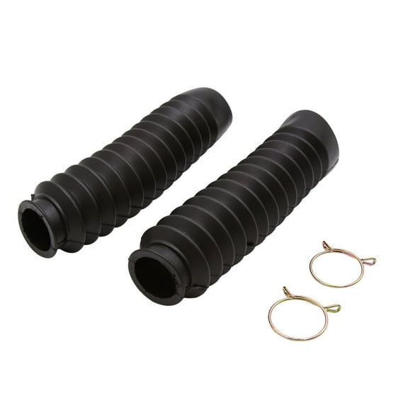 Unique Bargains 2pcs Black Motorcycle Front Fork Dust Cover Shock Absorber Boot for  Wuyang