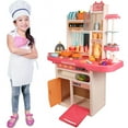 thumbnail image 3 of 36 inch Kids Play Kitchen Set – Large Pretend Kitchen Toy with Working Sink, Cooking Sounds, Menu Board & Accessory Set – Imaginative Play Cooking Set for Boys & Girls, 3 of 10