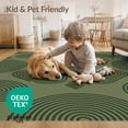 thumbnail image 4 of ODIKA 4'x6' Olive Green Concentric Oval Diamond Washable Area Rug Modern Abstract Spiral Motif Contemporary Non-Slip, Chair-Friendly, Flatwoven for Home Office, Under Desk, 4 of 7