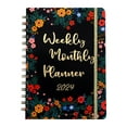 thumbnail image 6 of Clearance Notebook under $5,2024 Personalized Weekly And Monthly Planner PLANNER Coil Notebook Spiral Weekly Planner Flower Schedule English Diary, 6 of 9