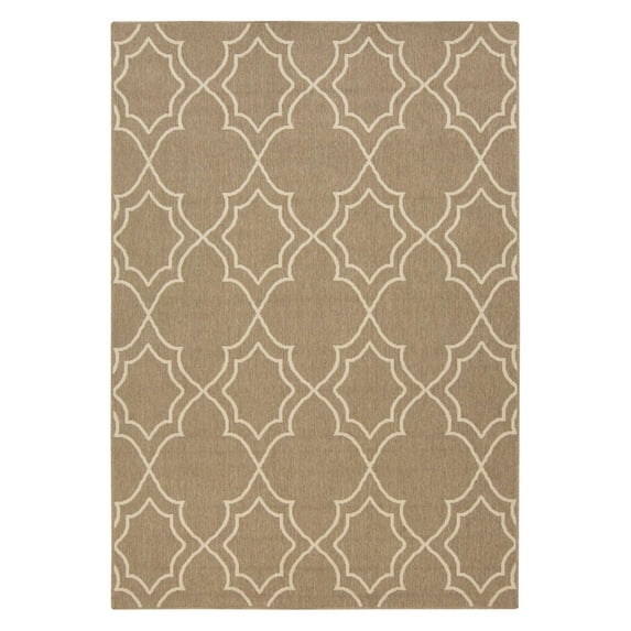 Surya Alfresco 5'3" x 7'6" Outdoor Rug in Neutral