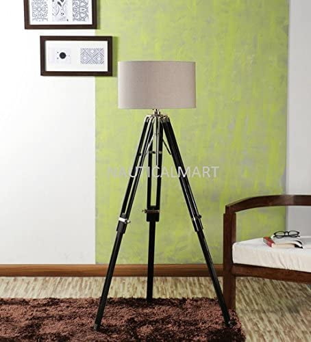 Details about   RUSTIC ARTS ANTIQUE DESIGNER NAUTICAL WOODEN FLOOR LAMP STAND SHADE TRIPOD 