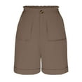 thumbnail image 5 of Women's Dressy Bermuda Shorts - High Waist Knee-Length Cargo Style with Pockets, Trendy Casual Vacation Shorts for Summer, 5 of 6