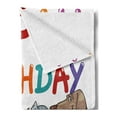 thumbnail image 2 of Birthday Party Soft Flannel Fleece Blanket, Multicolored Cartoon Streets Dogs Cats Animals Party Themed Words Fun Print, Cozy Plush for Indoor and Outdoor Use, 60" x 80", Multicolor, by Ambesonne, 2 of 5
