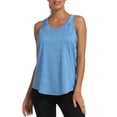 thumbnail image 5 of CAIXIA Racerback Tank Tops for Women Sleeveless Cropped Tank Tops Scoop Neck Undershirt Running Muscle Tank Yoga Shirts Plus Size Gym Clothes,Light blue, 5 of 7