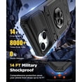 thumbnail image 6 of for iPhone 15 Plus Wallet Case with Card Holder + 1 Screen Protector, (2 Cards) & 360°Ring Kickstand Military Grade Drop Shockproof Rugged Case for iPhone 15 Plus 6.7" (Black), 6 of 12