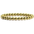 thumbnail image 1 of Metallic Gold Coated Hematite Gemstone 6mm Round Beads Stretch Bracelet 6.5" Unisex, 1 of 2