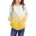 thumbnail image 5 of SGFCWSX Girls Hooded Sweatshirts Kids Full Zip Hoodie Gradient Long Sleeve Sweatshirt Jacket Yellow Size 5 Years, 5 of 8