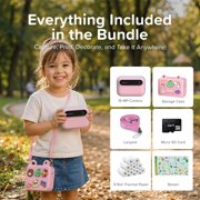 myFirst Dual Screen Kids Instant Print Camera Insta 20 Bundle Set, Cotton Candy Mix - Includes 400+ Prints & Crossbody Bag