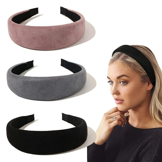 3pcs Headbands for Women Head Bands - Fashion Womens Headband Hair  Accessories Hairbands for Girls No Slip Cute Black Pink Gray Headband Gift  for Women 