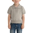 thumbnail image 6 of GiLiling Kids Collared Knit Shirt - Short Sleeve Solid Color Lightweight Sweater Polo Top for Boys Girls Summer Wear (Beige, 6-7 Years), 6 of 6