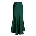 thumbnail image 2 of LYMAYTER Women Fishtail Skirts High Waist Wrap Maxi Skirt Elegant Satin A Line Length Skirts S-XL, 2 of 9