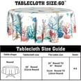 thumbnail image 4 of Starfish Coral Round Tablecloth 60in Nautical Coastal Seashell Circle Table Cloth Watercolor Summer Ocean Sea Life Table Cover for Kitchen Dining Indoor Outdoor Party, 4 of 6