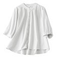 thumbnail image 3 of Njoeus Womens Tops 3/4 Sleeve Button Up T-Shirts Loose Summer Tops for Women Comfy Dressy Tunic Blouses M-XXL, 3 of 3