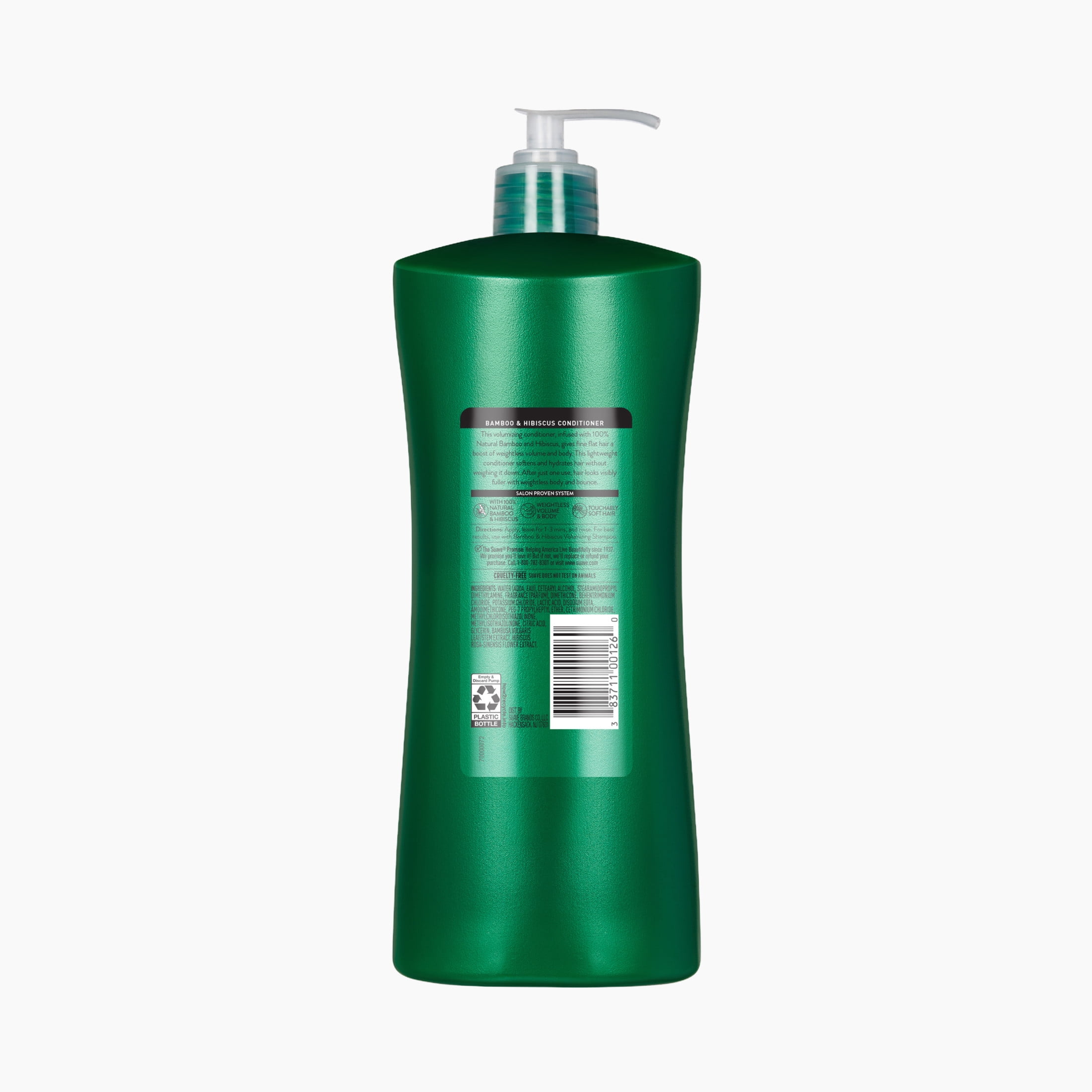 Suave Bamboo & Hibiscus Volumizing Conditioner, for Fine and Flat Hair, 28 oz Pump