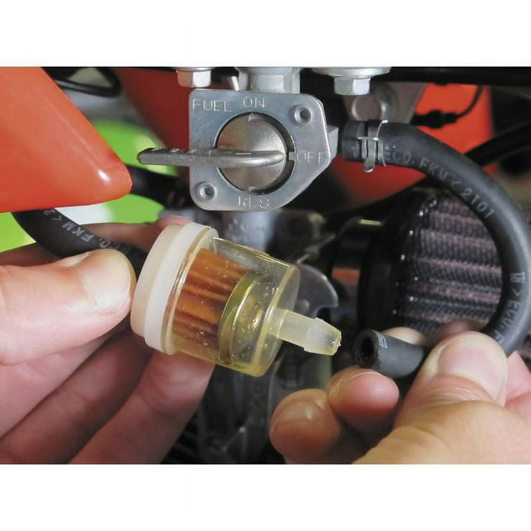 V7 universal chrome gasoline filter V2mm for motorcycle, scooter, quad