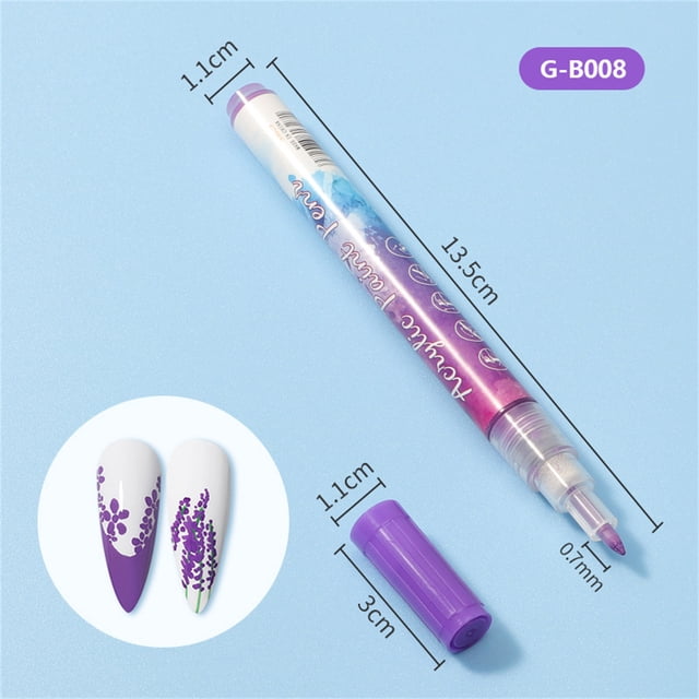 Fiudx Lápiz para Decoración de Uñas, Esmalte de Gel, Herramienta de Dibujo de Precisión, Esmalte de Uñas de Larga Duración, Color Brillante, Uso Profesional En El Hogar, Fórmula Ecológica.