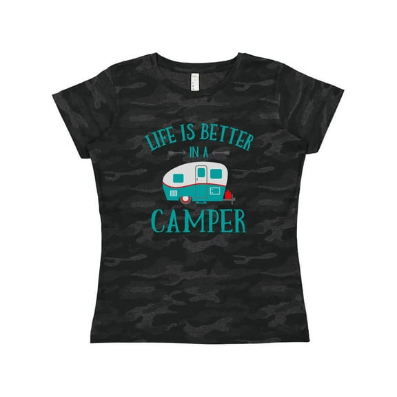 Inktastic Life's Better In A Camper Women's T-Shirt