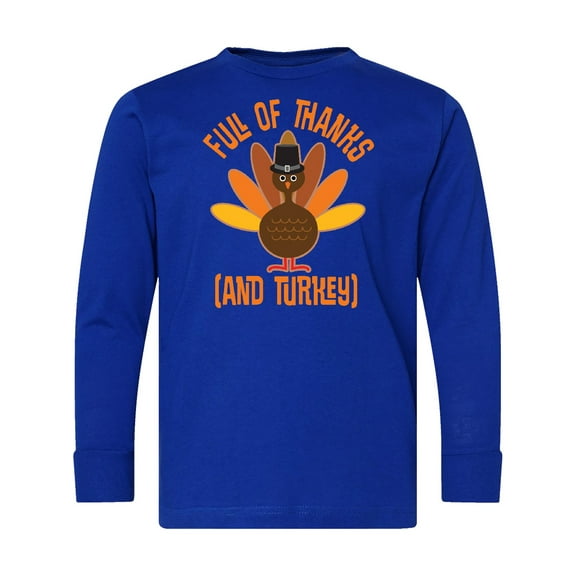 Inktastic Thanksgiving Dinner Holiday Turkey Long Sleeve Youth T-Shirt
