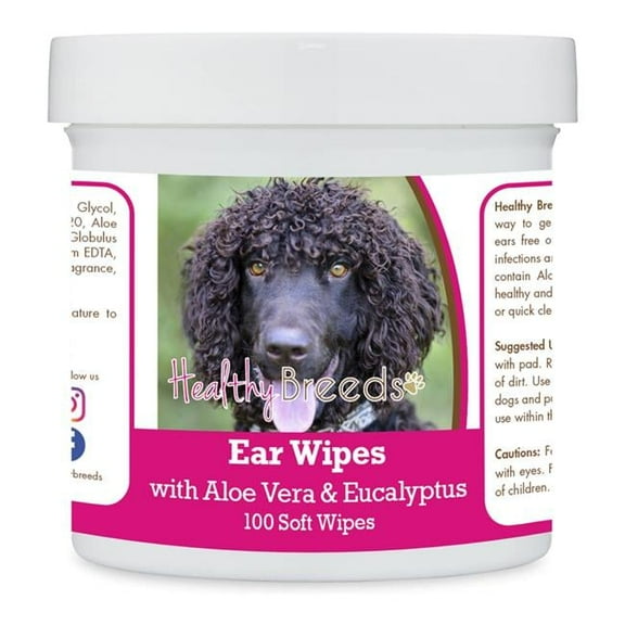 Healthy Breeds 192959823929 Irish Water Spaniel Ear Cleaning Wipes with Aloe & Eucalyptus for Dogs - 100 Count