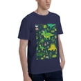 thumbnail image 2 of Bingfone Dinosaurs And Flowers Men'S Loose Fit Short-Sleeve Pocket T-Shirt, 2 of 7