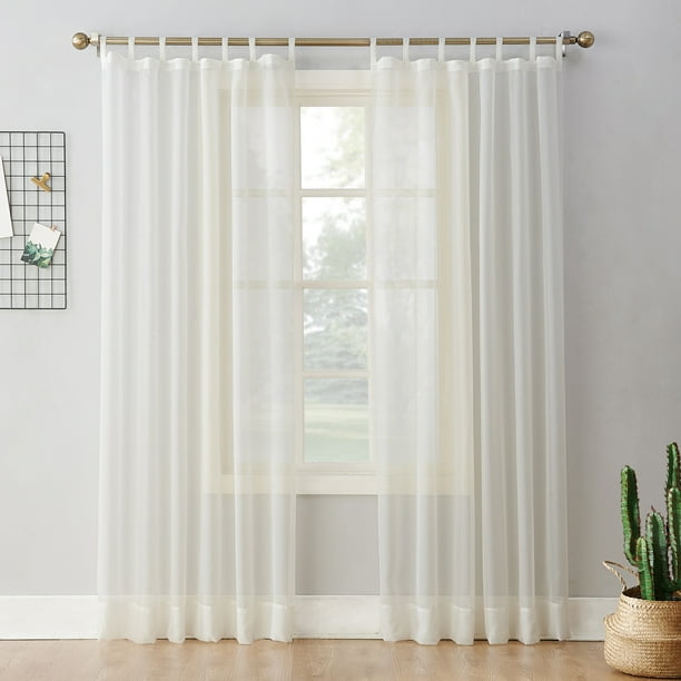 No 918 Emily Sheer Voile Tab Top Curtain Panel 59 00 X 0 25 Off White Com No 918 Emily Sheer Voile Tab Top, Tab Top Curtain Panels