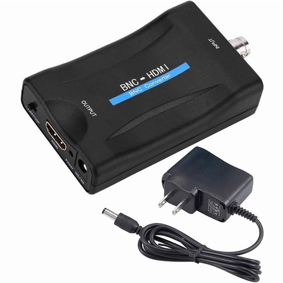 BNC to HD Converter Adapter Female CVBS BNC HD Coax Connector Coaxial Composite Analog Video Audio Input 1080P Output HDCP Hook Security Camera DVRs Surveillance CVR AC1420 CCTV for Monitor HD TV