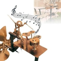 SENIURIS Guitar Garden Rock Windmill, Handmade Metal Band Windmill, Percussionist Music Figurines and Statues for Yard Lawn Garden Patio Decor.