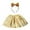 Gold, variant on Girls' Rainbow Metallic Tulle Tutu Skirt & Bow Headband Set – Party Dance Skirt for Carnival, Daily Play & Kids (2-11Y)