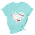 thumbnail image 3 of T-Shirt à Manches Courtes pour Femmes Liquidation T-Shirt en Chiffon pour Femmes T-Shirt de Baseball pour Femmes Amour Classique Col Rond Décontracté T-Shirt de Baseball à Manches Courtes, 3 of 7