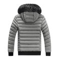 thumbnail image 5 of Fesfesfes Winter Coat for Men's Fashion Fall And Winter Fashion Warm Hooded Casual Jacket Cotton Clothes, 5 of 6