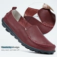 thumbnail image 4 of Women Comfortable Leather Flat Shoes Slip On Driving shoes Outdoor Walking shoes, 4 of 8