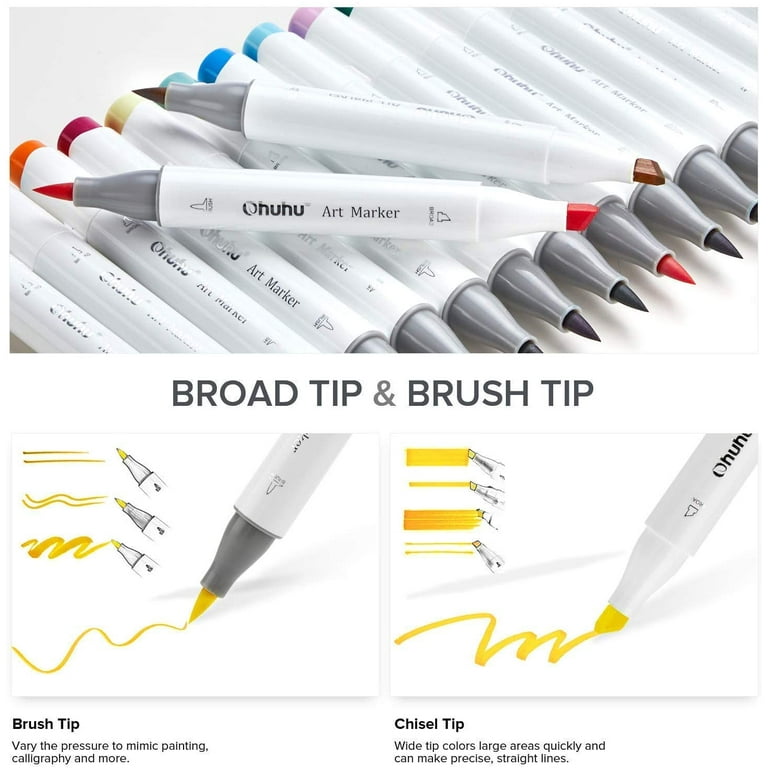 Watercolor Brush Markers Pen, Ohuhu 48 Colors Water Based Drawing
