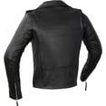 thumbnail image 2 of First Mfg Co - Rockstar - Women's Motorcycle Biker Riding Black Leather Jacket - Large - Underarm Grommets Insulated Zip-Out Thermal Liner Epaulets Armor pocket Action Back, 2 of 3