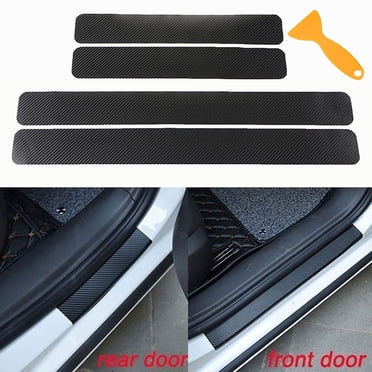 Lubelski 4Pcs 4D Carbon Fiber Auto Car Door Sill Stickers Anti-Scratch Protection Cover