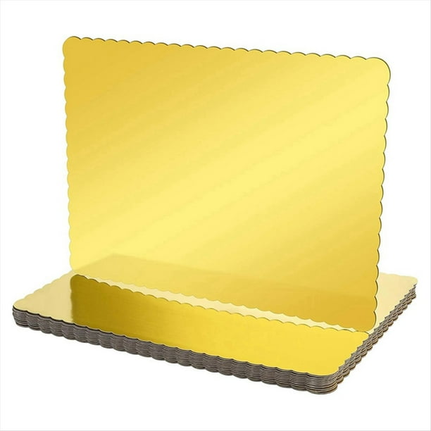Paquete de 20 Bases Rectangulares Desechables de Cartón para Tartas, 25 X 34 cm, Lámina Dorada para Tartas de un Cuarto, Color .