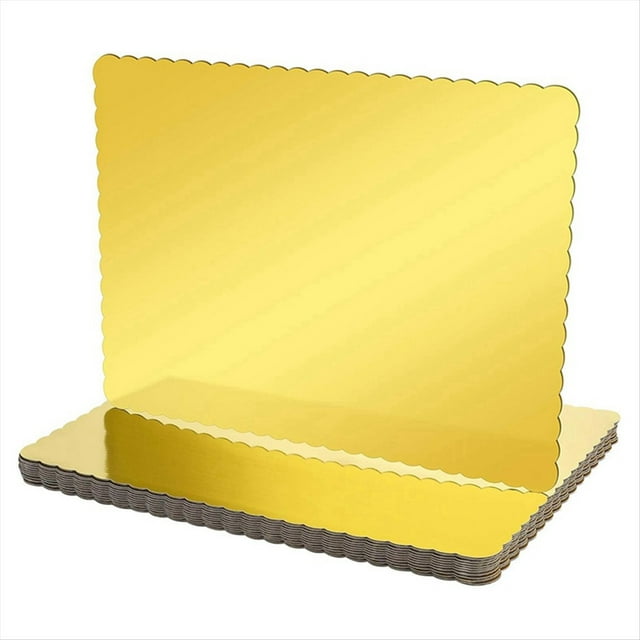 Paquete de 20 Bases Rectangulares Desechables de Cartón para Tartas, 25 X 34 cm, Lámina Dorada para Tartas de un Cuarto, Color .
