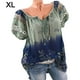 thumbnail image 1 of Blusa Camisa estampada de manga corta con cuello en V Blusa suelta Mujer Top de verano, Verde oscuro, XL tholdsy AP001925-52, 1 of 7