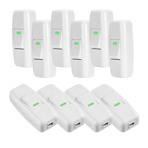 NICEXMAS 10Pcs Small Inline Cord Switch Part for Bedside Table Lamp Practical and Safe
