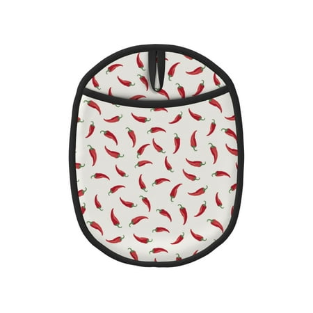 

red Chili Pepper Pot Holders for Kitchen - Heat Resistant Oven Mitts Hot Pads with Pocket Non Slip Silicone Pot Holders Cuteness Hanging Loop Potholders for Kitchen Baking
