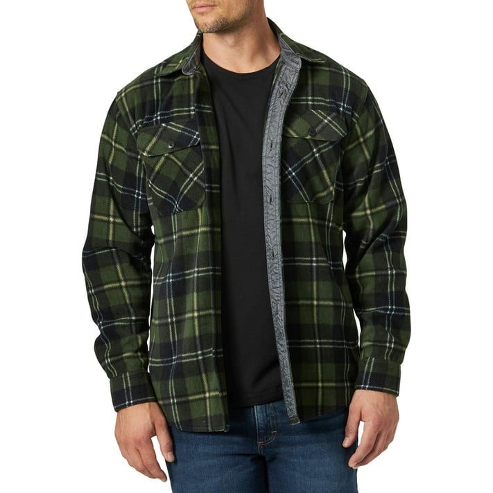 Wrangler Men's Long Sleeve Fleece Shirt - Walmart.com