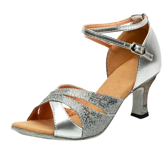 OAVQHLG3B Sandals for Women Women's Rumba Waltz Prom Ballroom Latin Dance Shoes Square Dance Shoes