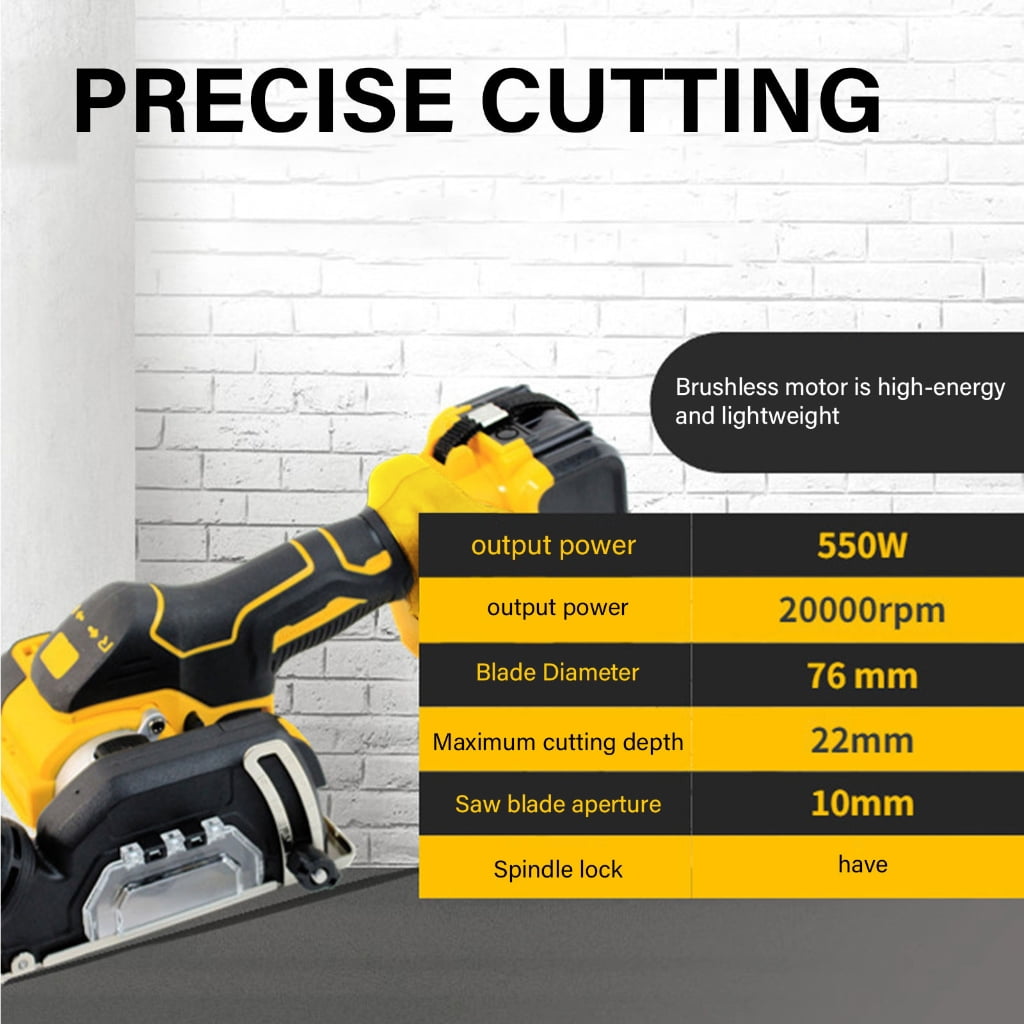 MOMOJIA Angles Grinder, 20V Cordless Angles Grinder, Mini Angles Grinder Power Tool 76mm 3inch 20000RPM Grinding Machine