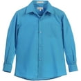 thumbnail image 2 of Boy's Classic Fit Long Sleeve Casual Button Down Toddler Kids Dress Shirt (Turquoise, 7), 2 of 3