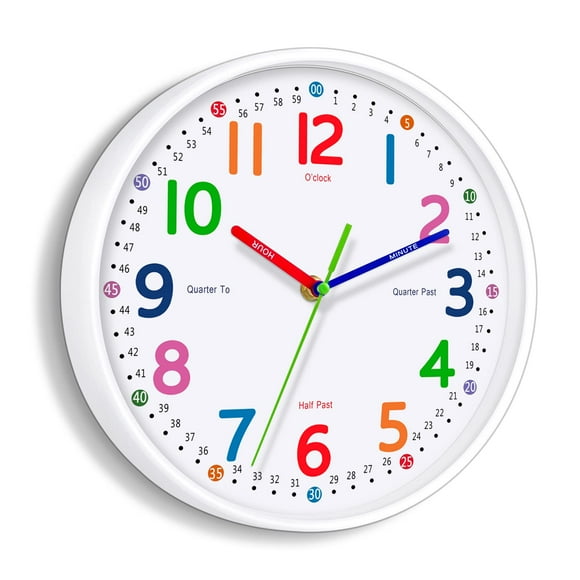 Reloj de pared Lantoo Kids Telling Time Silent 25 cm Rustic Farm
