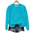 thumbnail image 3 of Otntypg Fall Crewneck Sweatshirts for Women Lightweight Thin Long Sleeve Shinny Sequin Printed Pullover Tops Loose Oversized Dressy Party Glitter Shirts Fashion Outfits Clothes 2025 Sky Blue#03 XXL, 3 of 9