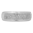 thumbnail image 2 of Dazzlingrock Collection 0.30 Carat (ctw) 14K White Diamond Men's Micro Pave Hip Hop Wedding Band 1/3 CT, White Gold, Size 12.5, 2 of 3