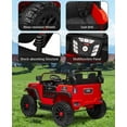 thumbnail image 7 of NEILA 2 Seater Ride On Car for Kids – 24V Battery-Powered Electric Vehicle with Dual 200W Motors, Adjustable Seats, Remote Control, Multi-Music Modes, and 4 Shock Absorbers,Red, 7 of 7