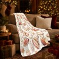 thumbnail image 3 of Autumn Harvest Table Scene Watercolor Style Farmhouse Pattern, Cozy Friendship Quote Scene, Warm Flannel Blanket for Ranch House and Living Room, Art Lovers Thanksgiving Gift, Artistic Home Decor, 3 of 9